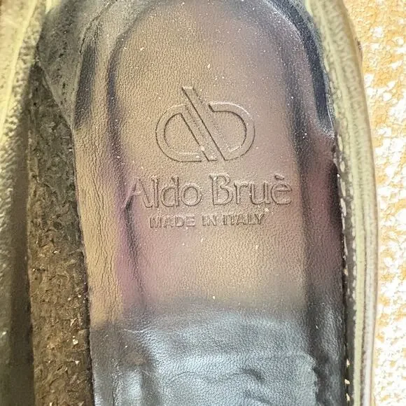 Aldo Brue Full Woven Leather Loafer Black Men’s Italian 42 1/2 - Picture 5 of 10